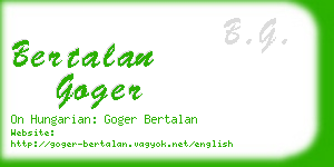 bertalan goger business card